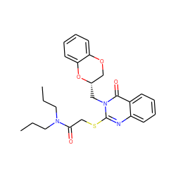 CCCN(CCC)C(=O)CSc1nc2ccccc2c(=O)n1C[C@H]1COc2ccccc2O1 ZINC000002972049