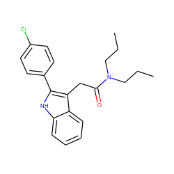 CCCN(CCC)C(=O)Cc1c(-c2ccc(Cl)cc2)[nH]c2ccccc12 ZINC000000606186