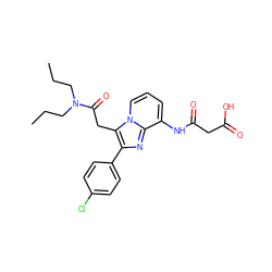 CCCN(CCC)C(=O)Cc1c(-c2ccc(Cl)cc2)nc2c(NC(=O)CC(=O)O)cccn12 ZINC000042889015