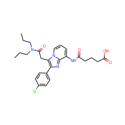 CCCN(CCC)C(=O)Cc1c(-c2ccc(Cl)cc2)nc2c(NC(=O)CCCC(=O)O)cccn12 ZINC000040938471