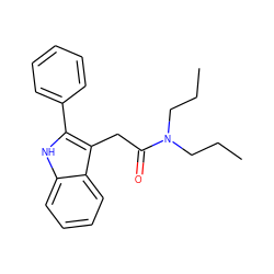 CCCN(CCC)C(=O)Cc1c(-c2ccccc2)[nH]c2ccccc12 ZINC000000005634