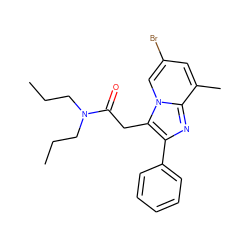 CCCN(CCC)C(=O)Cc1c(-c2ccccc2)nc2c(C)cc(Br)cn12 ZINC000013765534