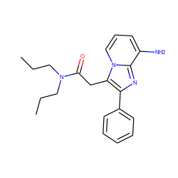 CCCN(CCC)C(=O)Cc1c(-c2ccccc2)nc2c(N)cccn12 ZINC000013801054