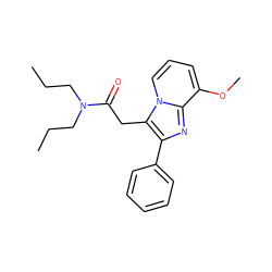 CCCN(CCC)C(=O)Cc1c(-c2ccccc2)nc2c(OC)cccn12 ZINC000013801047