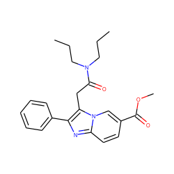 CCCN(CCC)C(=O)Cc1c(-c2ccccc2)nc2ccc(C(=O)OC)cn12 ZINC000001483334