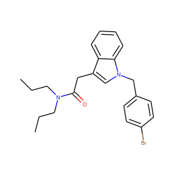 CCCN(CCC)C(=O)Cc1cn(Cc2ccc(Br)cc2)c2ccccc12 ZINC000013833116