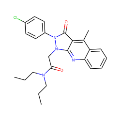 CCCN(CCC)C(=O)Cn1c2nc3ccccc3c(C)c2c(=O)n1-c1ccc(Cl)cc1 ZINC000073168718