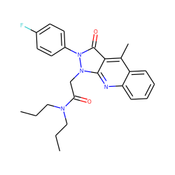 CCCN(CCC)C(=O)Cn1c2nc3ccccc3c(C)c2c(=O)n1-c1ccc(F)cc1 ZINC000073160353