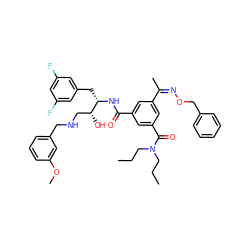 CCCN(CCC)C(=O)c1cc(C(=O)N[C@@H](Cc2cc(F)cc(F)c2)[C@H](O)CNCc2cccc(OC)c2)cc(/C(C)=N\OCc2ccccc2)c1 ZINC000049614429