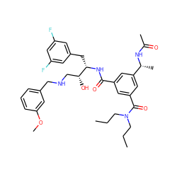 CCCN(CCC)C(=O)c1cc(C(=O)N[C@@H](Cc2cc(F)cc(F)c2)[C@H](O)CNCc2cccc(OC)c2)cc([C@@H](C)NC(C)=O)c1 ZINC000049615226