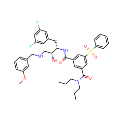 CCCN(CCC)C(=O)c1cc(C(=O)N[C@@H](Cc2cc(F)cc(F)c2)[C@H](O)CNCc2cccc(OC)c2)cc(S(=O)(=O)c2ccccc2)c1 ZINC000049650042