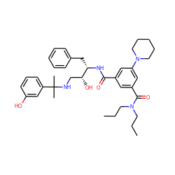 CCCN(CCC)C(=O)c1cc(C(=O)N[C@@H](Cc2ccccc2)[C@H](O)CNC(C)(C)c2cccc(O)c2)cc(N2CCCCC2)c1 ZINC000169342032