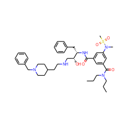 CCCN(CCC)C(=O)c1cc(C(=O)N[C@@H](Cc2ccccc2)[C@H](O)CNCCC2CCN(Cc3ccccc3)CC2)cc(N(C)S(C)(=O)=O)c1 ZINC000049841269