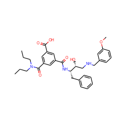 CCCN(CCC)C(=O)c1cc(C(=O)O)cc(C(=O)N[C@@H](Cc2ccccc2)[C@H](O)CNCc2cccc(OC)c2)c1 ZINC000028705244