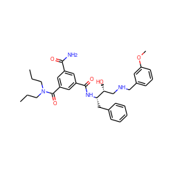 CCCN(CCC)C(=O)c1cc(C(N)=O)cc(C(=O)N[C@@H](Cc2ccccc2)[C@H](O)CNCc2cccc(OC)c2)c1 ZINC000028705178