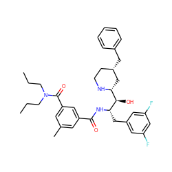 CCCN(CCC)C(=O)c1cc(C)cc(C(=O)N[C@@H](Cc2cc(F)cc(F)c2)[C@H](O)[C@H]2C[C@@H](Cc3ccccc3)CCN2)c1 ZINC000024975749