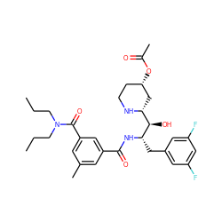 CCCN(CCC)C(=O)c1cc(C)cc(C(=O)N[C@@H](Cc2cc(F)cc(F)c2)[C@H](O)[C@H]2C[C@@H](OC(C)=O)CCN2)c1 ZINC000029128883