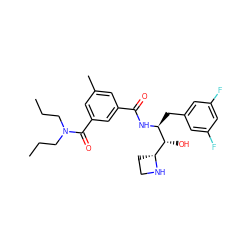 CCCN(CCC)C(=O)c1cc(C)cc(C(=O)N[C@@H](Cc2cc(F)cc(F)c2)[C@H](O)[C@H]2CCN2)c1 ZINC000029128562