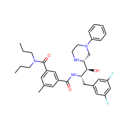 CCCN(CCC)C(=O)c1cc(C)cc(C(=O)N[C@@H](Cc2cc(F)cc(F)c2)[C@H](O)[C@H]2CN(c3ccccc3)CCN2)c1 ZINC000055760871