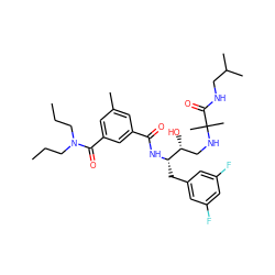 CCCN(CCC)C(=O)c1cc(C)cc(C(=O)N[C@@H](Cc2cc(F)cc(F)c2)[C@H](O)CNC(C)(C)C(=O)NCC(C)C)c1 ZINC000014959561