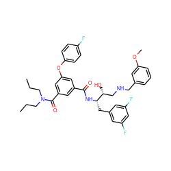 CCCN(CCC)C(=O)c1cc(Oc2ccc(F)cc2)cc(C(=O)N[C@@H](Cc2cc(F)cc(F)c2)[C@H](O)CNCc2cccc(OC)c2)c1 ZINC000049669685