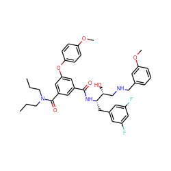 CCCN(CCC)C(=O)c1cc(Oc2ccc(OC)cc2)cc(C(=O)N[C@@H](Cc2cc(F)cc(F)c2)[C@H](O)CNCc2cccc(OC)c2)c1 ZINC000049615271