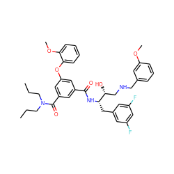 CCCN(CCC)C(=O)c1cc(Oc2ccccc2OC)cc(C(=O)N[C@@H](Cc2cc(F)cc(F)c2)[C@H](O)CNCc2cccc(OC)c2)c1 ZINC000049650210