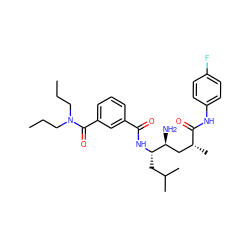 CCCN(CCC)C(=O)c1cccc(C(=O)N[C@@H](CC(C)C)[C@@H](N)C[C@@H](C)C(=O)Nc2ccc(F)cc2)c1 ZINC000010339598