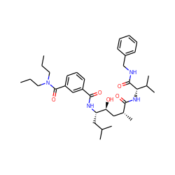 CCCN(CCC)C(=O)c1cccc(C(=O)N[C@@H](CC(C)C)[C@@H](O)C[C@@H](C)C(=O)N[C@H](C(=O)NCc2ccccc2)C(C)C)c1 ZINC000010339572