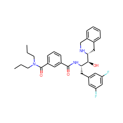 CCCN(CCC)C(=O)c1cccc(C(=O)N[C@@H](Cc2cc(F)cc(F)c2)[C@H](O)[C@H]2Cc3ccccc3CN2)c1 ZINC000073169128