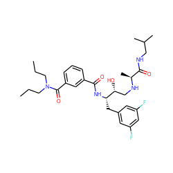 CCCN(CCC)C(=O)c1cccc(C(=O)N[C@@H](Cc2cc(F)cc(F)c2)[C@H](O)CN[C@@H](C)C(=O)NCC(C)C)c1 ZINC000014959549