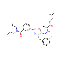 CCCN(CCC)C(=O)c1cccc(C(=O)N[C@@H](Cc2cc(F)cc(F)c2)[C@H](O)CN[C@H](C)C(=O)NCC(C)C)c1 ZINC000014959553