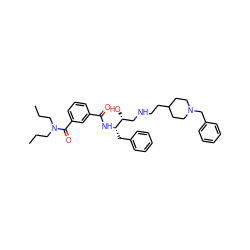 CCCN(CCC)C(=O)c1cccc(C(=O)N[C@@H](Cc2ccccc2)[C@H](O)CNCCC2CCN(Cc3ccccc3)CC2)c1 ZINC000044305142