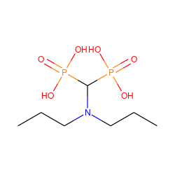 CCCN(CCC)C(P(=O)(O)O)P(=O)(O)O ZINC000013529713