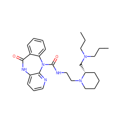 CCCN(CCC)C[C@@H]1CCCCN1CCNC(=O)N1c2ccccc2C(=O)Nc2cccnc21 ZINC000022454208