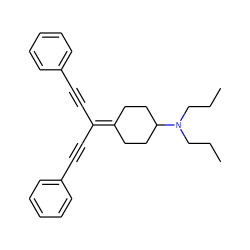 CCCN(CCC)C1CCC(=C(C#Cc2ccccc2)C#Cc2ccccc2)CC1 ZINC000013805531