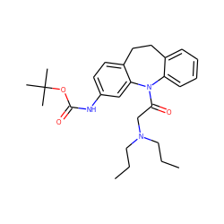 CCCN(CCC)CC(=O)N1c2ccccc2CCc2ccc(NC(=O)OC(C)(C)C)cc21 ZINC000653708779