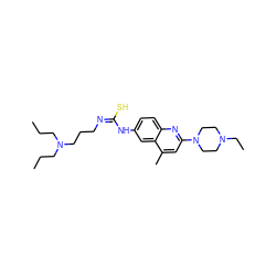 CCCN(CCC)CCC/N=C(/S)Nc1ccc2nc(N3CCN(CC)CC3)cc(C)c2c1 ZINC000015961474