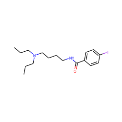 CCCN(CCC)CCCCNC(=O)c1ccc(I)cc1 ZINC000028702545