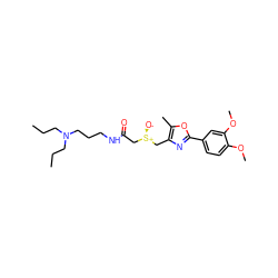 CCCN(CCC)CCCNC(=O)C[S@@+]([O-])Cc1nc(-c2ccc(OC)c(OC)c2)oc1C ZINC000004437339