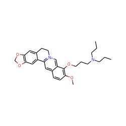 CCCN(CCC)CCCOc1c(OC)ccc2cc3[n+](cc12)CCc1cc2c(cc1-3)OCO2 ZINC000064527822