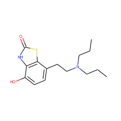 CCCN(CCC)CCc1ccc(O)c2[nH]c(=O)sc12 ZINC000013556263