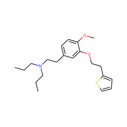 CCCN(CCC)CCc1ccc(OC)c(OCCc2cccs2)c1 ZINC000013795841