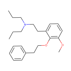 CCCN(CCC)CCc1cccc(OC)c1OCCc1ccccc1 ZINC000013795725