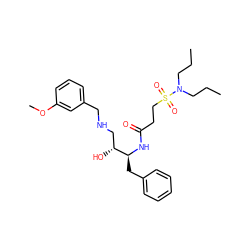 CCCN(CCC)S(=O)(=O)CCC(=O)N[C@@H](Cc1ccccc1)[C@H](O)CNCc1cccc(OC)c1 ZINC000028968611