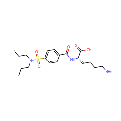 CCCN(CCC)S(=O)(=O)c1ccc(C(=O)N[C@@H](CCCCN)C(=O)O)cc1 ZINC000473096058