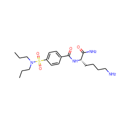 CCCN(CCC)S(=O)(=O)c1ccc(C(=O)N[C@@H](CCCCN)C(N)=O)cc1 ZINC000473108512