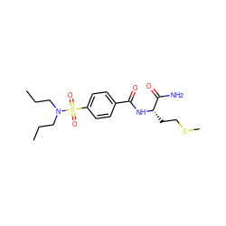 CCCN(CCC)S(=O)(=O)c1ccc(C(=O)N[C@@H](CCSC)C(N)=O)cc1 ZINC000474609851