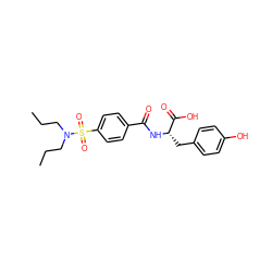 CCCN(CCC)S(=O)(=O)c1ccc(C(=O)N[C@@H](Cc2ccc(O)cc2)C(=O)O)cc1 ZINC000474609909