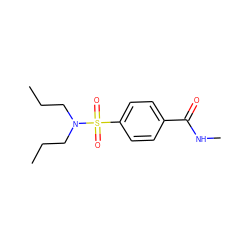 CCCN(CCC)S(=O)(=O)c1ccc(C(=O)NC)cc1 ZINC000008945691